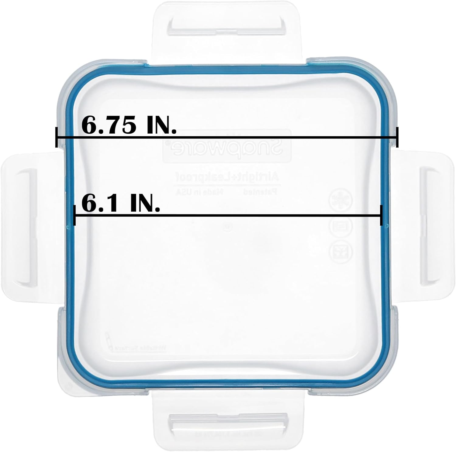 Snapware 8704-PC 4-Cup Total Solutions Lid w/Blue Spruce Gasket (4-Pack) - Made in USA