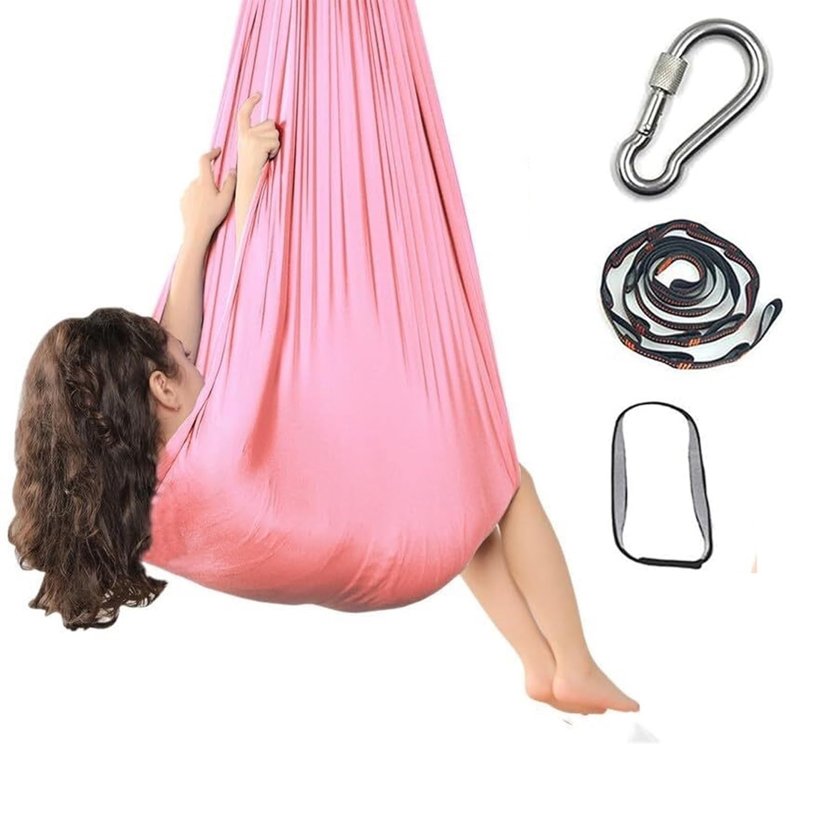 Hammock Swing Chair for Outdoor & Indoor, Lightweight & Portable, Perfect for Camping(Pink)