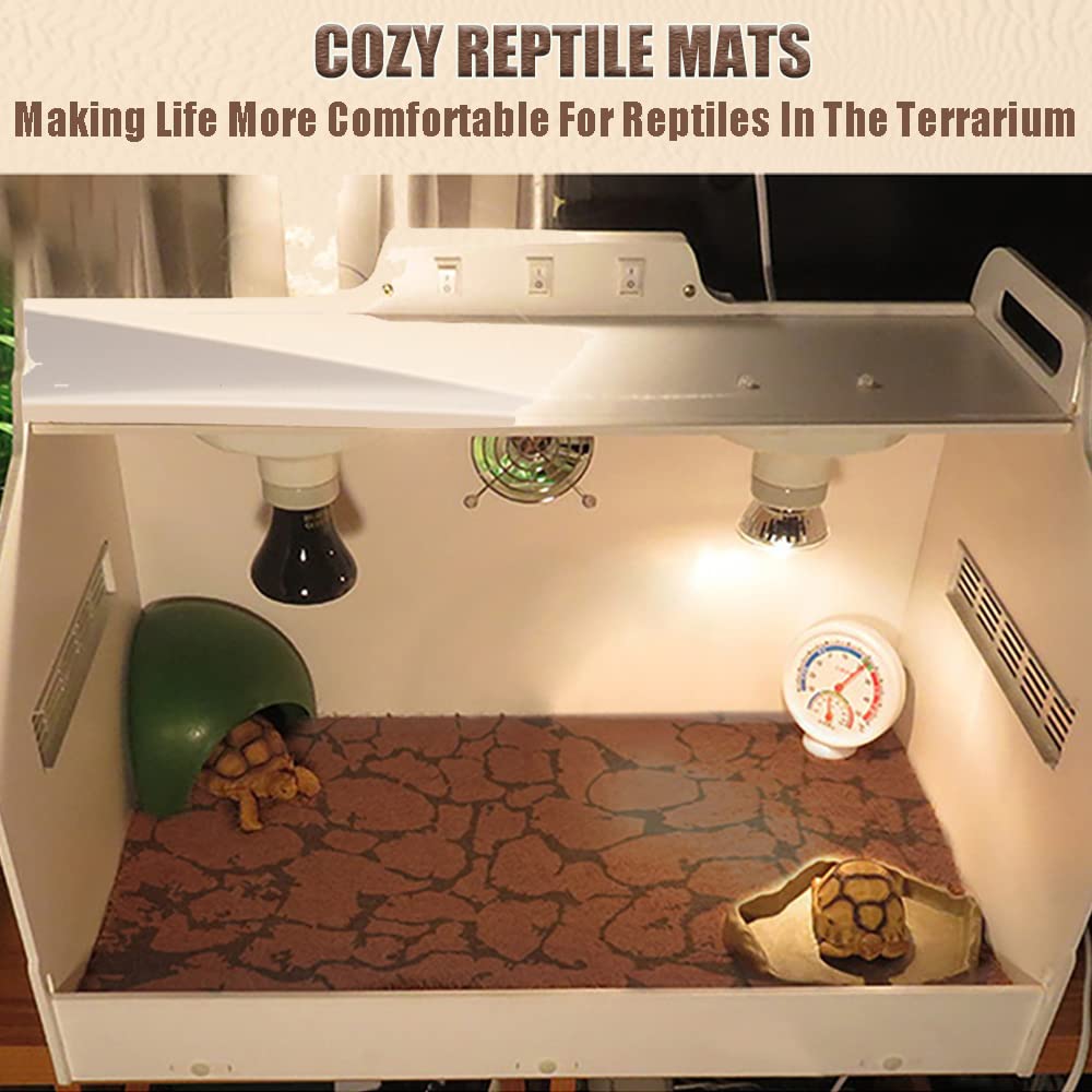 Tfwadmx Alfombra de reptil para alfombra de arena para terrario de dragón barbudo, color marrón, lagarto para alfombras de tanque de leopardo Gecko (L:50 x 99,8 cm, 2 unidades)