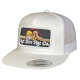 Red Dirt Hat Company Neon Buffalo Adjustable Snapback Hat, Trucker Cap w/Ventilated Mesh Back & Snap Back Closure, Structured Baseball Cap for Men & Women - White, One Size Fits All