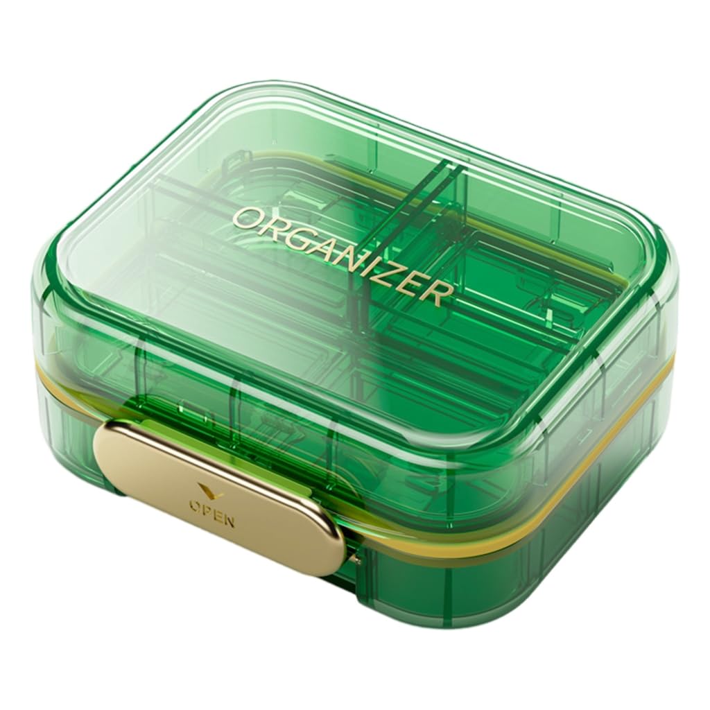 sodeber Travel Pills Organizers 7 Compartments Portable Case Clear Empty Box Vitamns Container