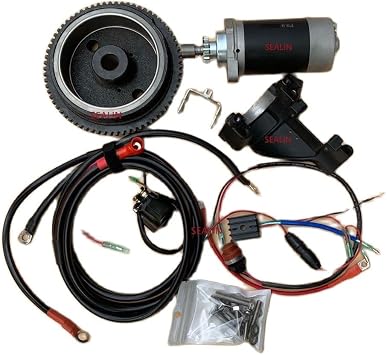 ELECTRIC START KIT Compatible With YAMA-HA PARSUN HIDEA 4 STROKE 9.9HP 12HP OUTBOARD MOTOR STARTER MOTOR FLYWHEEL CHARGE COIL SWITCH RELAY