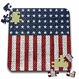 3dRose Stars and Stripes American Flag Printed On Jute Material - Puzzle, 10 by 10-inch (pzl_271224_2)