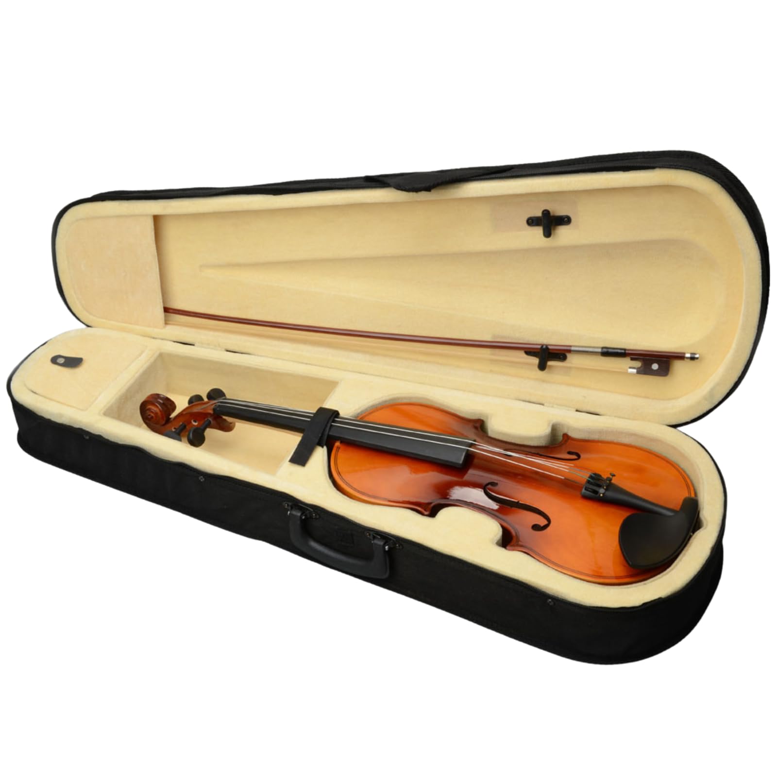 Ktaxon Viola acústica de madera de 16 pulgadas para adultos y principiantes, viola de madera maciza de inspiración vintage con funda, arco, colofonia y cuatro afinadores finos, instrumento de viola de