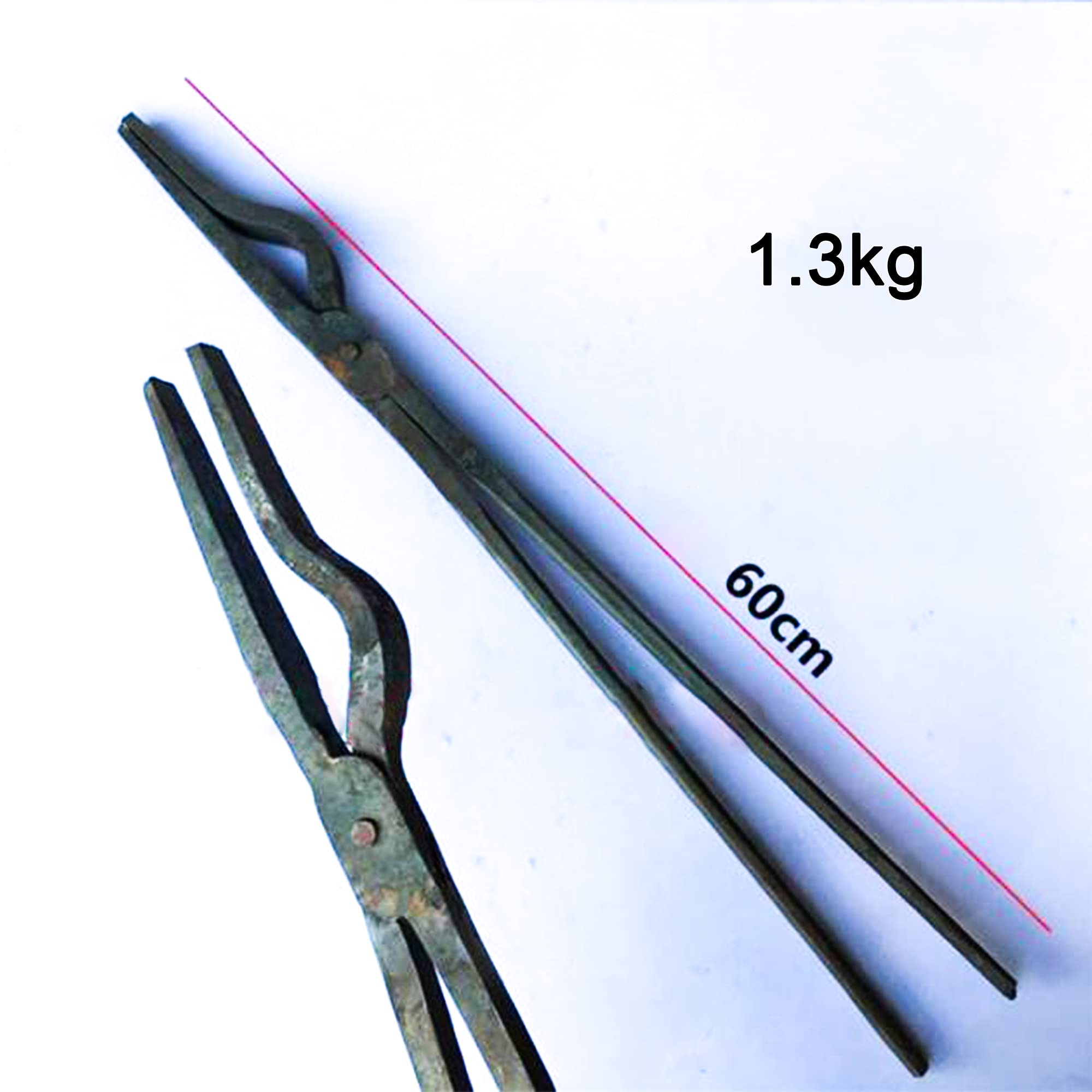 Tenaza de forja Pinzas de herrero Pinzas planas Pinzas de pico de pato Forja de tornillo de banco de yunque 60cm 1.3kg Tenaza de forja para Ingeniero Herrero