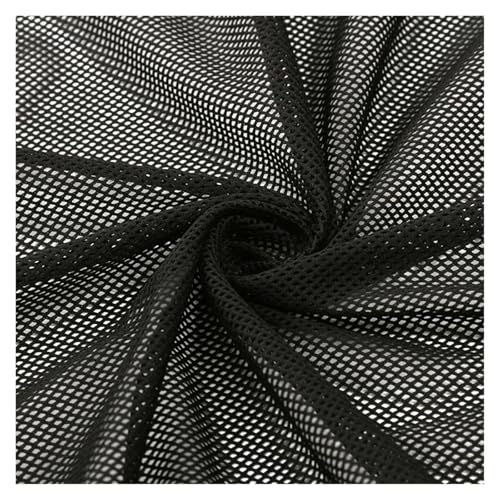 Tissu en maille polyester noir indéchirable pour filet et doublure de vêtement