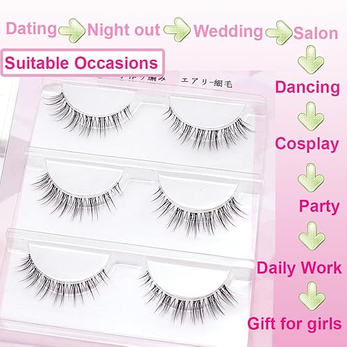 Miniatura 4 de Pestañas postizas de aspecto natural, pestañas postizas para uso diario, banda cruzada transparente, de 0.314 a 0.472 pulgadas, pestañas cruzadas,