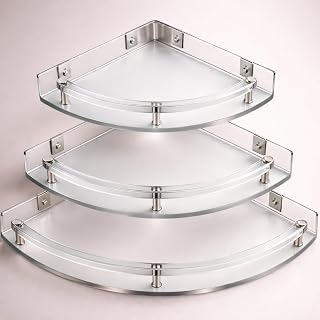 Urban Elite Acrylic Bathroom Shelves Set of 3 – Unbreakable Transparent Corner Wall Shelves (8", 10", 12") for Bathroom, K... Price In India
