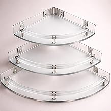 Urban Elite Acrylic Bathroom Shelves Set of 3 – Unbreakable Transparent Corner Wall Shelves (8", 10", 12") for Bathroom, Kitchen & Home Storage