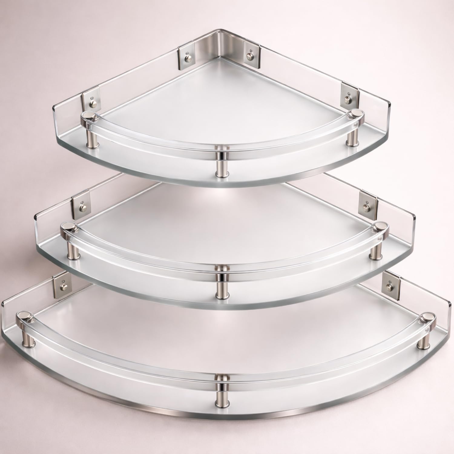 Urban Elite Acrylic Bathroom Shelves Set of 3 – Unbreakable Transparent Corner Wall Shelves (8", 10", 12") for Bathroom, Kitchen & Home Storage-image-46
