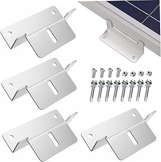 Solar Panel Bracket Solar Panel Mounting Z Bracket Aluminum Alloy Solar Panel Clamp with Nuts and Screws Bracket for Caravans Yacht Solar Panel Roof Mounts 4PCS.