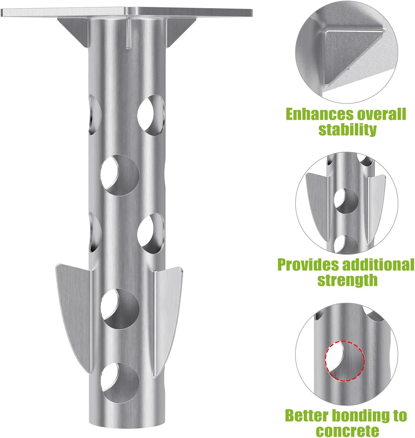 Universal In-Ground Umbrella Base, Rust-Resistant Steel Concrete Holder, Space-Saving Design for Outdoor Offset Cantilever Upright Umbrella Stand