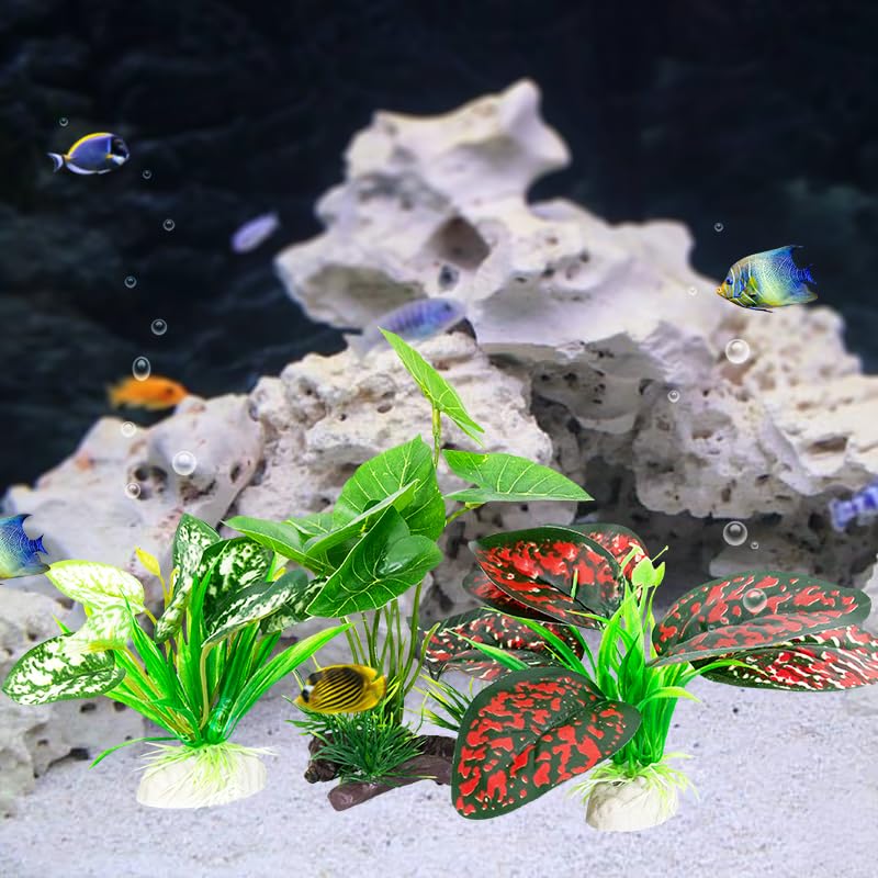 Image of Reptile Artificial Plants 3PCS Terrarium Plants Aquarium Plants Decorations for Amphibian Habitat Decor