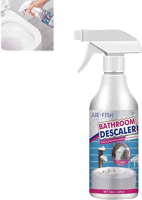 Bathroom Descaler Spray, Bubble Cleaner,Stubborn Stains Cleaner, 60ml,Shower Glass Cleaner Spray Limescale Remover Foam Spray for All Purpose Stain Remover (1PCS)