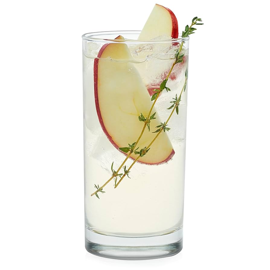 Libbey Heavy Base Drinking Glasses Set of 8, 15.5 Oz Elegant, Weighted Clear Water Glasses, Dishwasher Safe Glass Cups Set for Parties, Birthdays