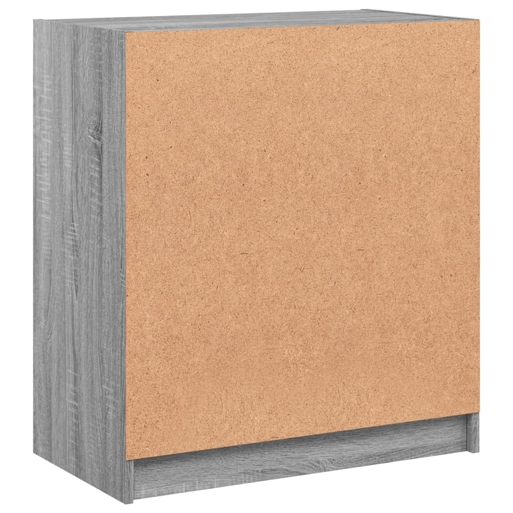 ZEYUAN Beistellschrank mit Glastüren Grau Sonoma 68x37x75,5 cm, Schrank Klein, Flurschrank, Kommode, Vorratsschrank, Flurschrank, Badezimmerschrank, Kleinmöbel - 836425
