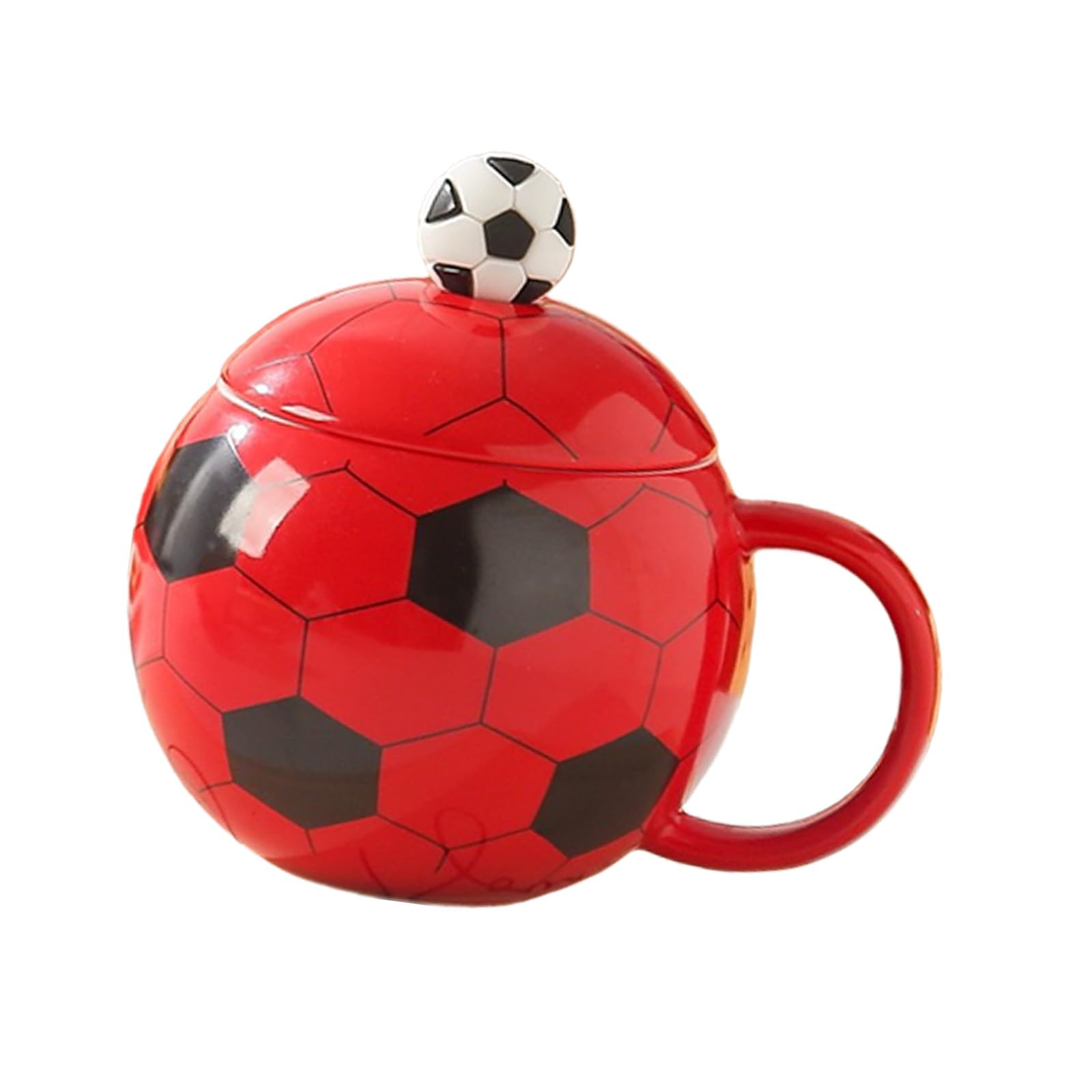 Nucelit Creative Sports Themed Ceramic Cup 14oz Capacity Football Commemorative Cup for Gifting to Soccer Lover Player Unique Soccer Coffee Mug