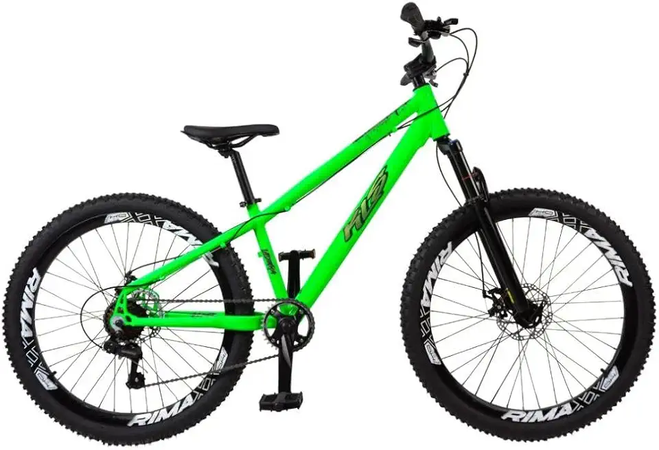 Bicicleta Aro 26 Kls Ladera Freio Disco Mono Shimano 7 Marchas - Verde Neon/preto