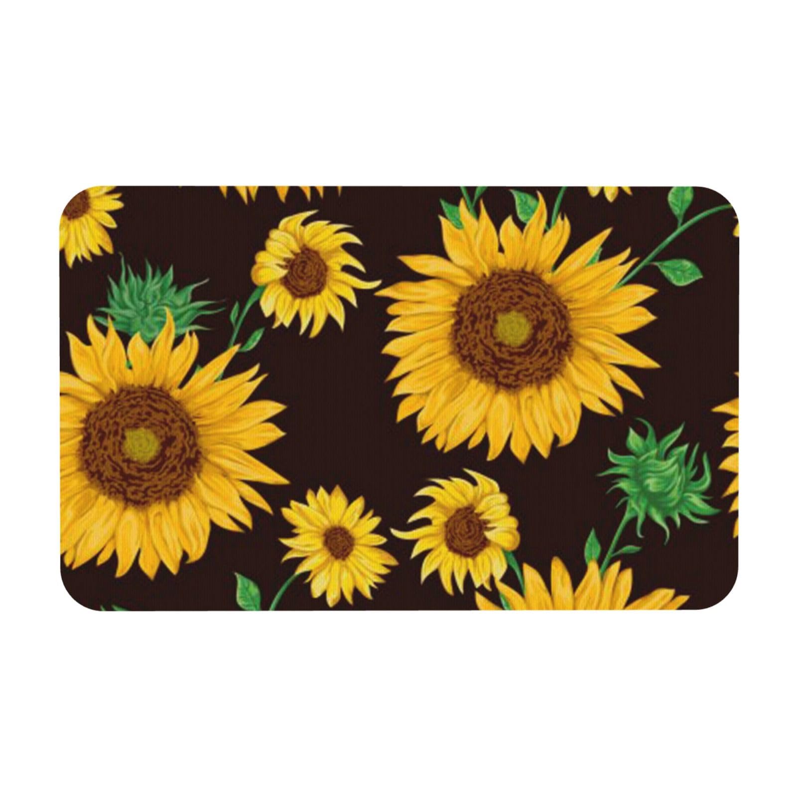Tapis de bain diatomite 50x80 antidérapant motif tournesol
