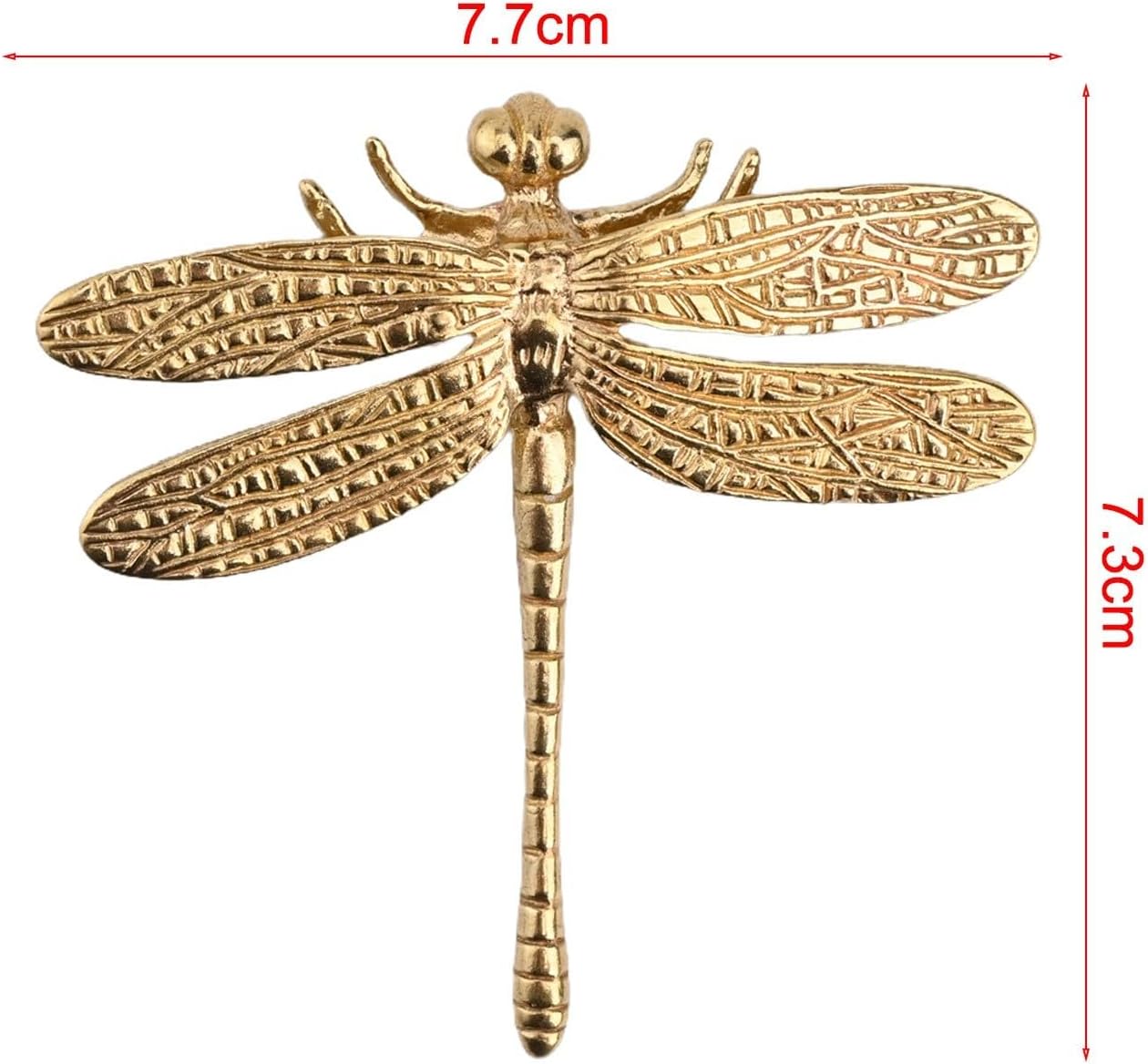 Brass Dragonfly Cabinet Knobs, Gold Cabinet Dreeser Handle, Golden Tone Cupboard Door Knobs Decorative, Cabinet Furniture Accessories Background Wall Decoration(Dragonfly)