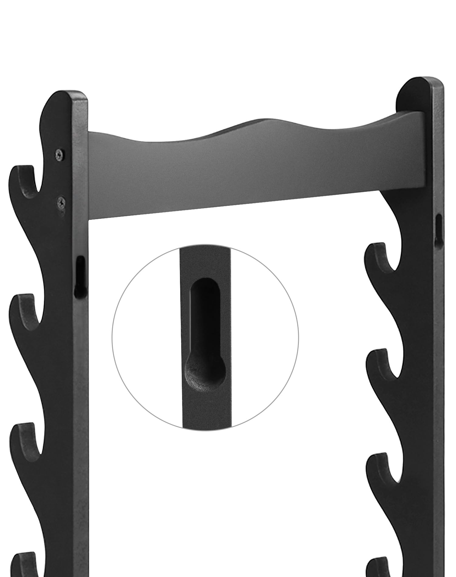 QWORK Soporte de espada de 8 niveles, soporte Katana, soporte de pared Katana, espadas, cañas de pescar y flautas