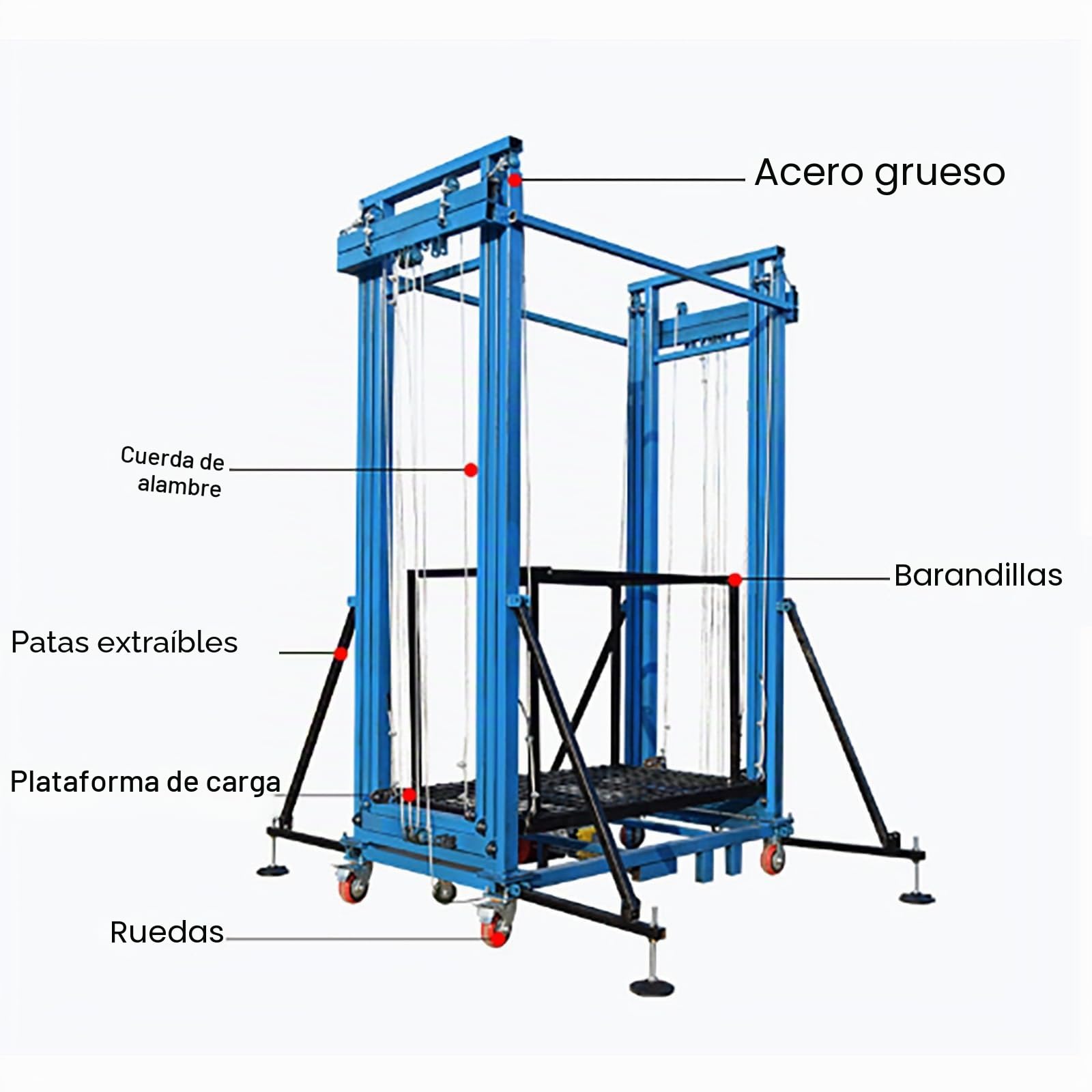 Plataforma de andamio eléctrica - Plataforma elevadora móvil plegable con altura ajustable para construcción y mantenimiento