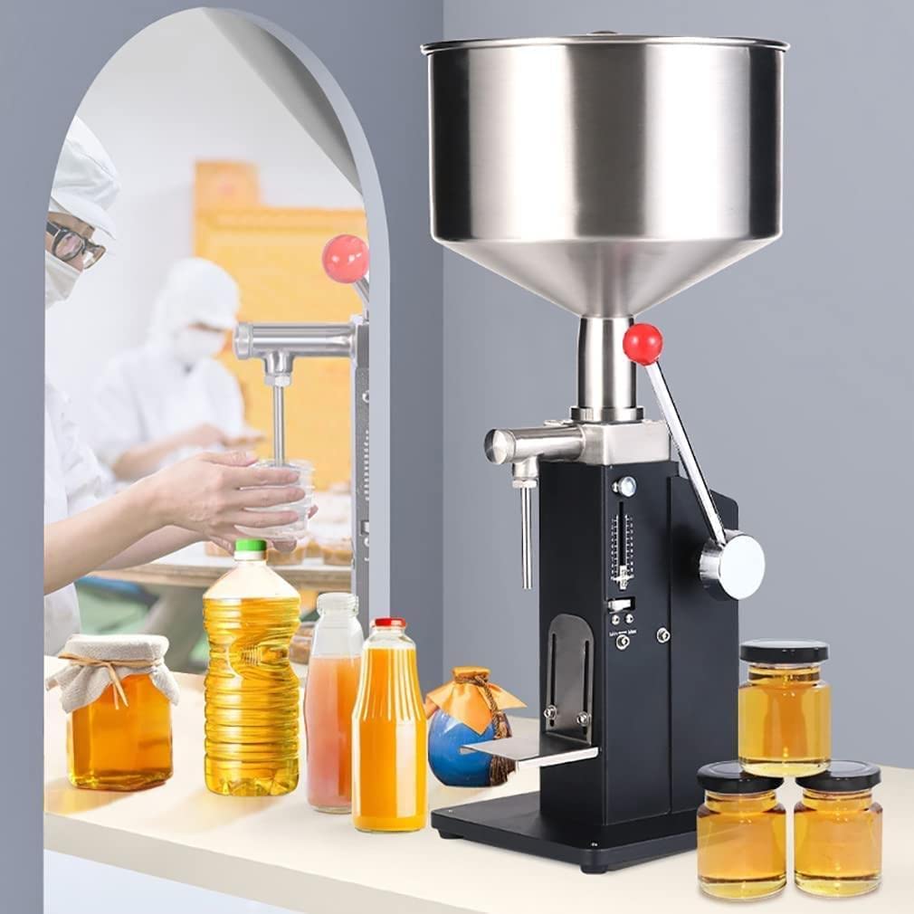 RENJJPBO Manual Liquid Filling Machine 5-60ML Paste Bottle Filling Machine Bottle Filler for Paste and Liquid Water Cosmetic