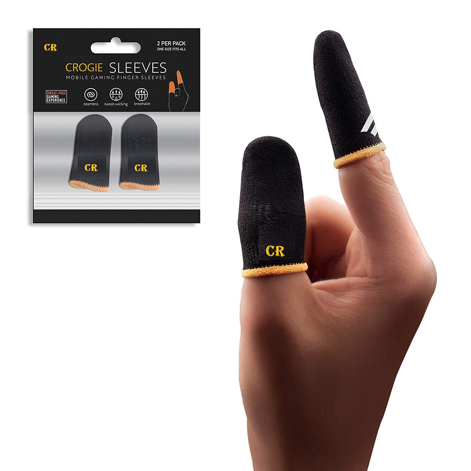 CROGIE Sleeves Thumb & Finger Sleeves for Mobile Gaming, Anti-Sweat | Breathable for PUBG BGMI | COD | FREEFIRE | FORTNITE Finger Gloves | Finger Cover for PUBG (1 Pair) (B099FR5D1Q) Amazon Price History, Amazon Price Tracker