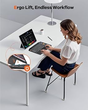 Doohoeek Bluetooth Keyboard for Surface Pro 12 2025 12 Inches, Wireless Type Cover with Touch Pad & Lighting Keys Compatible with Surface Pro Copilot+ 12, Ultra-Slim, UK Layout