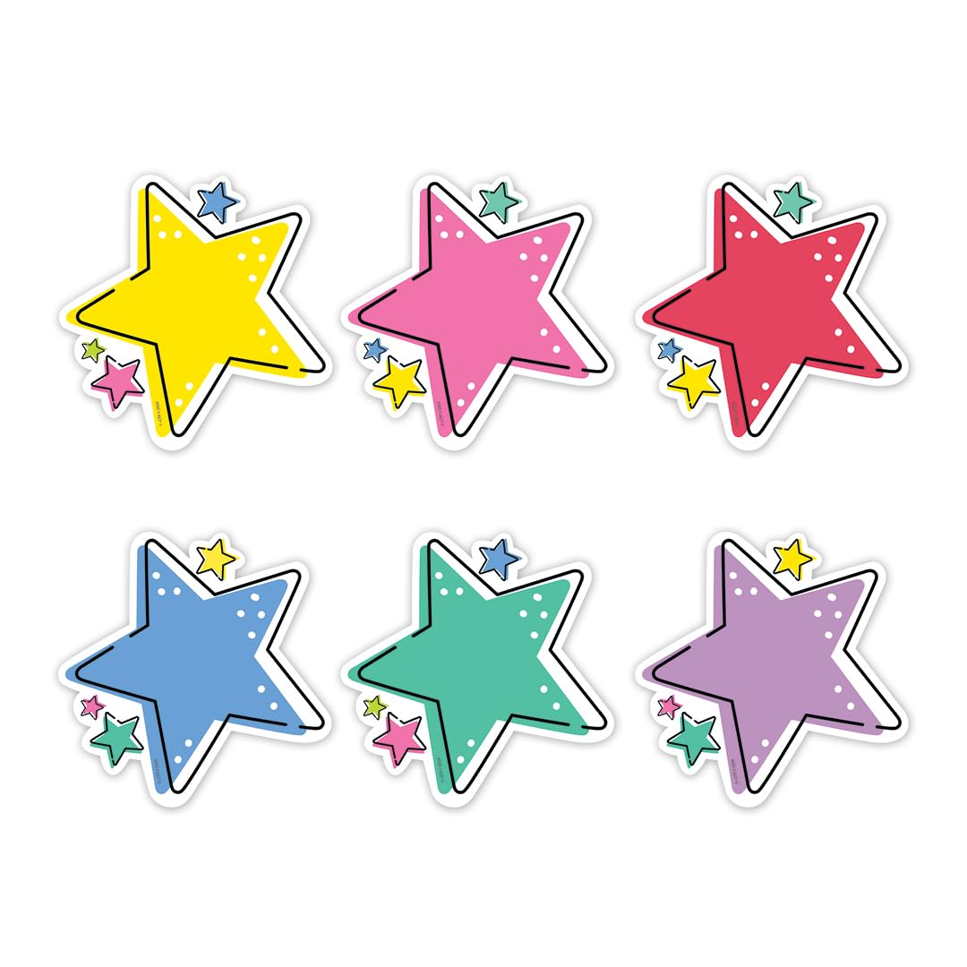 Star Bright Stars 6" Designer Cut-Outs Classroom Décor Accents Top Classroom Decorating Accents (Creative Teaching Press 10927)