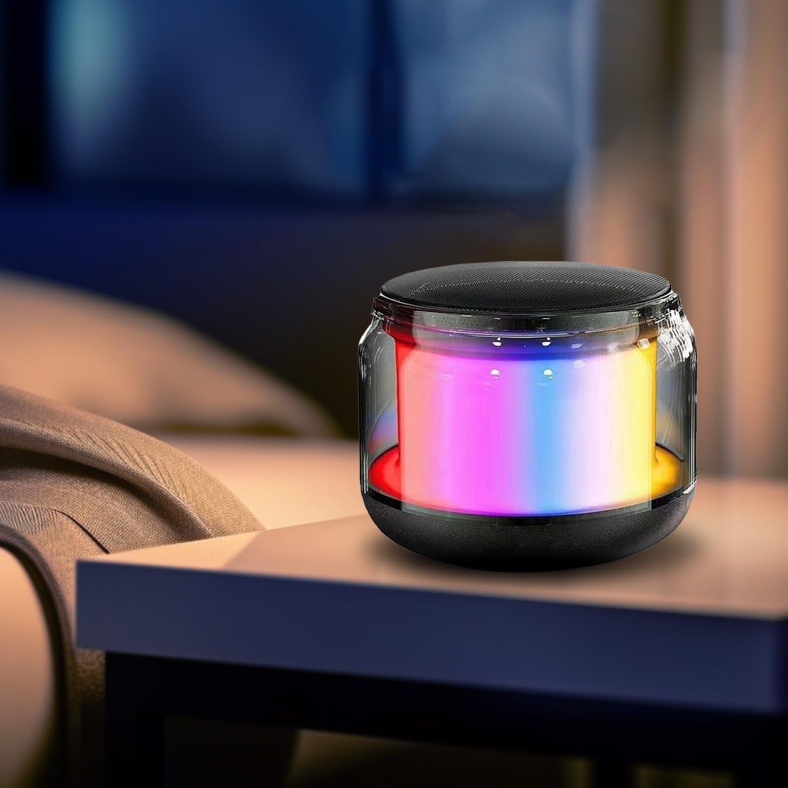 Portable Bluetooth Speaker, Mini Wireless Speakers Bluetooth 5.0 Outdoor Speaker with RGB LED Light, TWS Dual Pairing, TF Card Play Support, Party, Camping, Travel (Multicolor)