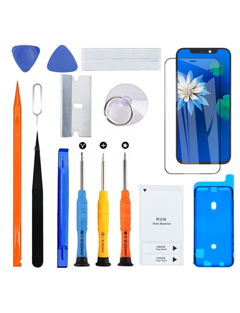 H&LYCYJ Pantalla LCD para iPhone 12 Mini A2399 A2176 A2398 A2400 LCD pantalla de repuesto 3D Touch Full HD pantalla táctil ID digitalizador marco montaje, adhesivo resistente al agua, kits de