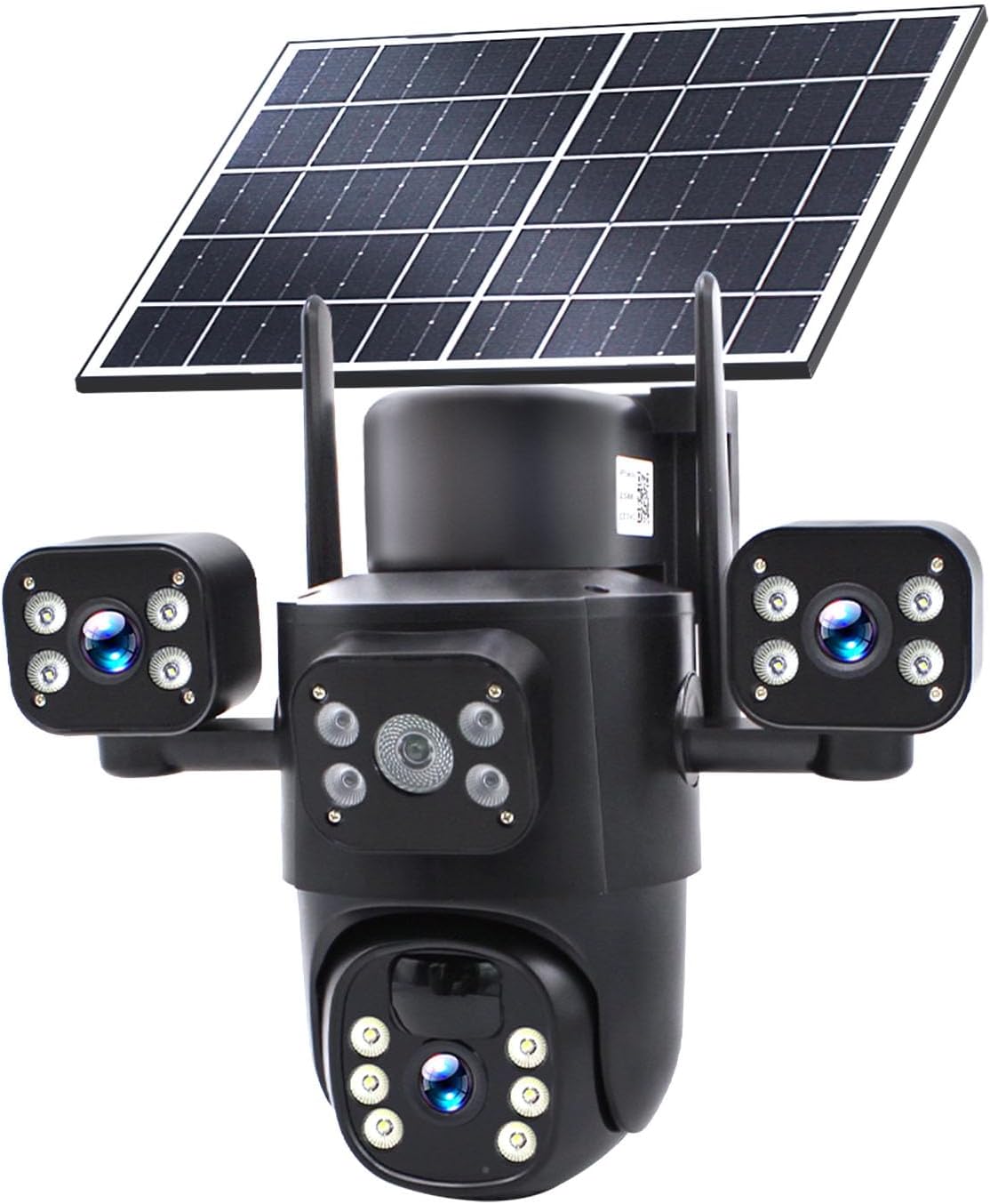 Triple-Lens Solar Security Cameras Wireless for Home Surveillance Outdoor, 3 * 2MP HD Crystal Clarity, PTZ 360º Coverage, 8000mAh Built-in Battery, No Subscription Fee Local Storage