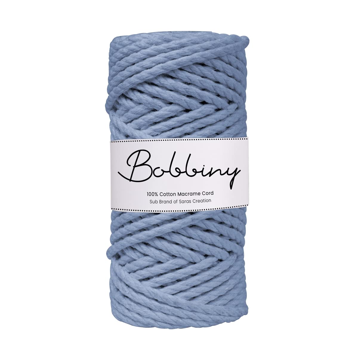 BOBBINY 3 Ply Twisted Macrame Cotton Cord Dori (Roll Packaging) Thread For Macrame DIY And Other Projects | Dark Purple | 4Mm, 20 Meter, 1 Count, Blue