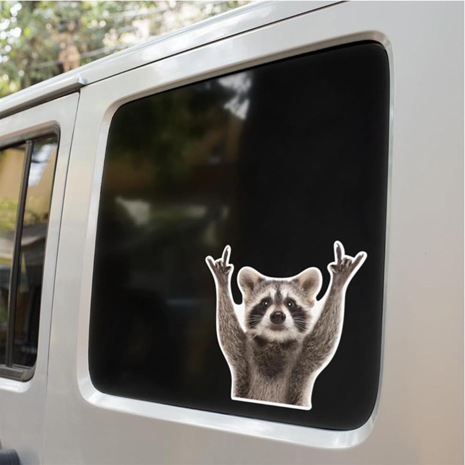 WADORN 5 Adesivi In Vinile Per Auto Con Procioni Dondolanti - Riflettenti E Impermeabili - 15 Cm - Per Auto, Camion, Skateboard, Tazze