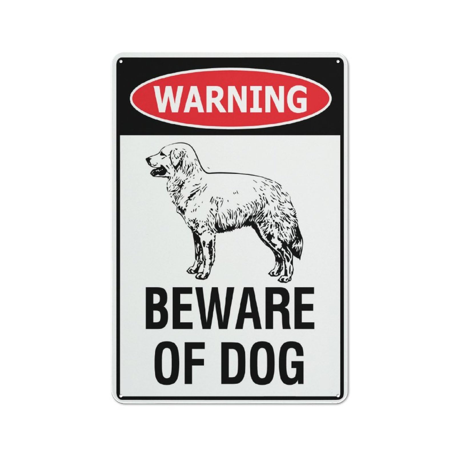 Warning Beware Of Dog Warmaremma Sheepdog Sign For House 12" X 8" Yard Sign, Premium Aluminum, Sun-Proof, Rust-Free