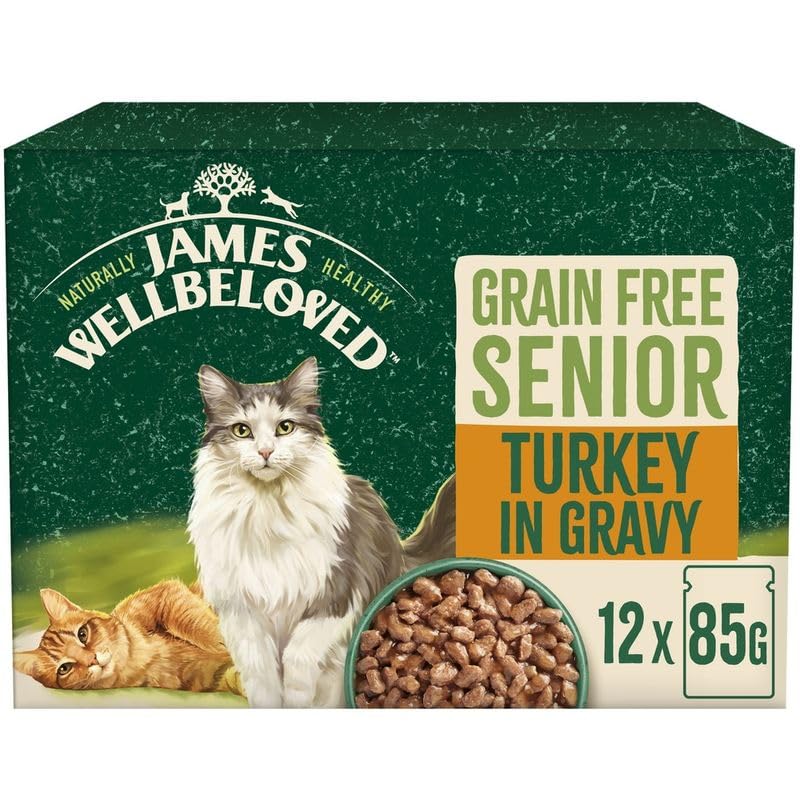 James Wellbeloved Senior, Grain Free, Wet Cat Food Pouches - Turkey 48 x 85g