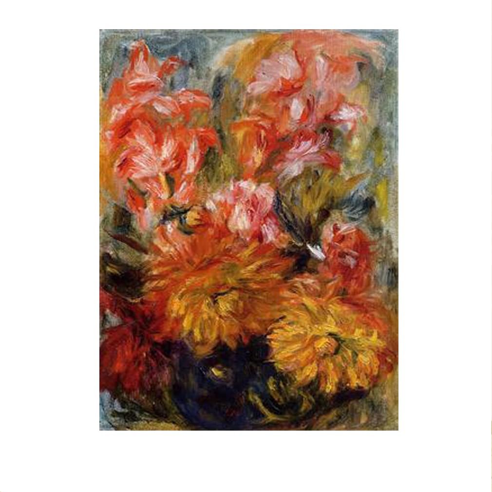 Lhhjf Ljhfa White Pierre Auguste Renoir Poster Flowers Wall Art Pierre Auguste Renoir Canvas Painting And Prints Home Decor Picture 50X70cm No Frame