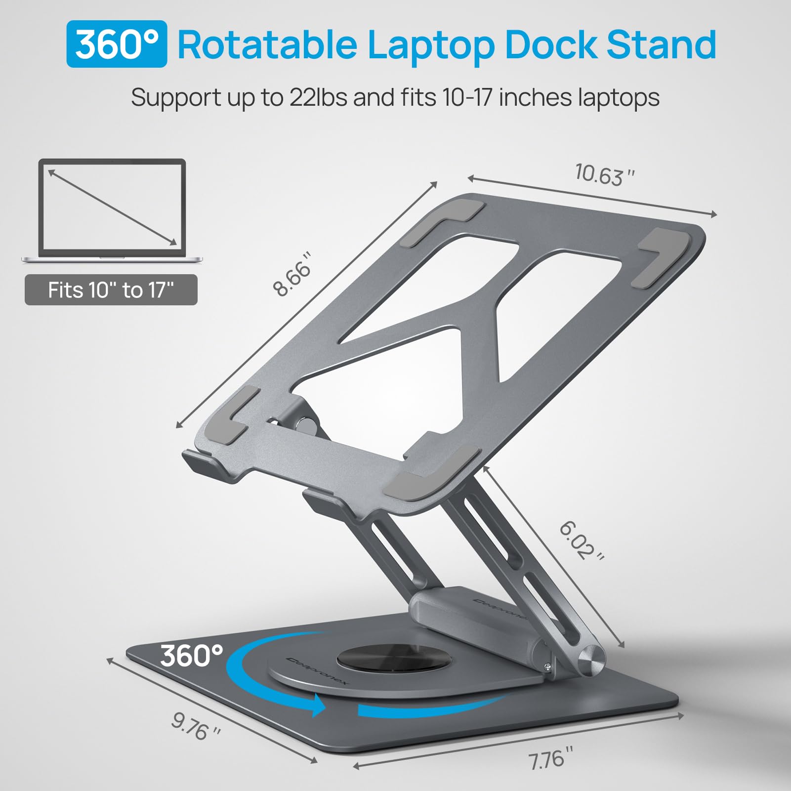 Supporto Pc Portatile 360 Supporto PC Portatile Con Base Girevole A 360°,Supporto Per Supporto Portatile