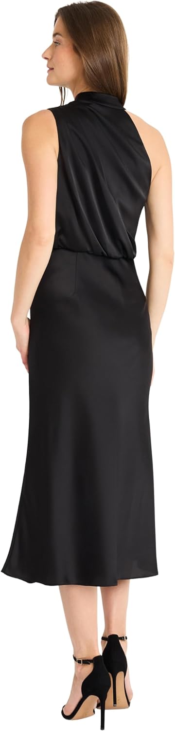 Maggy London Womens One Shoulder Asymmetrical Midi Dress - Image 3