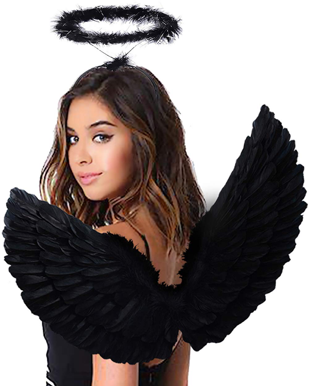 Angel Wings and Halo Adult White Angel Wings for Kids Halloween Christmas