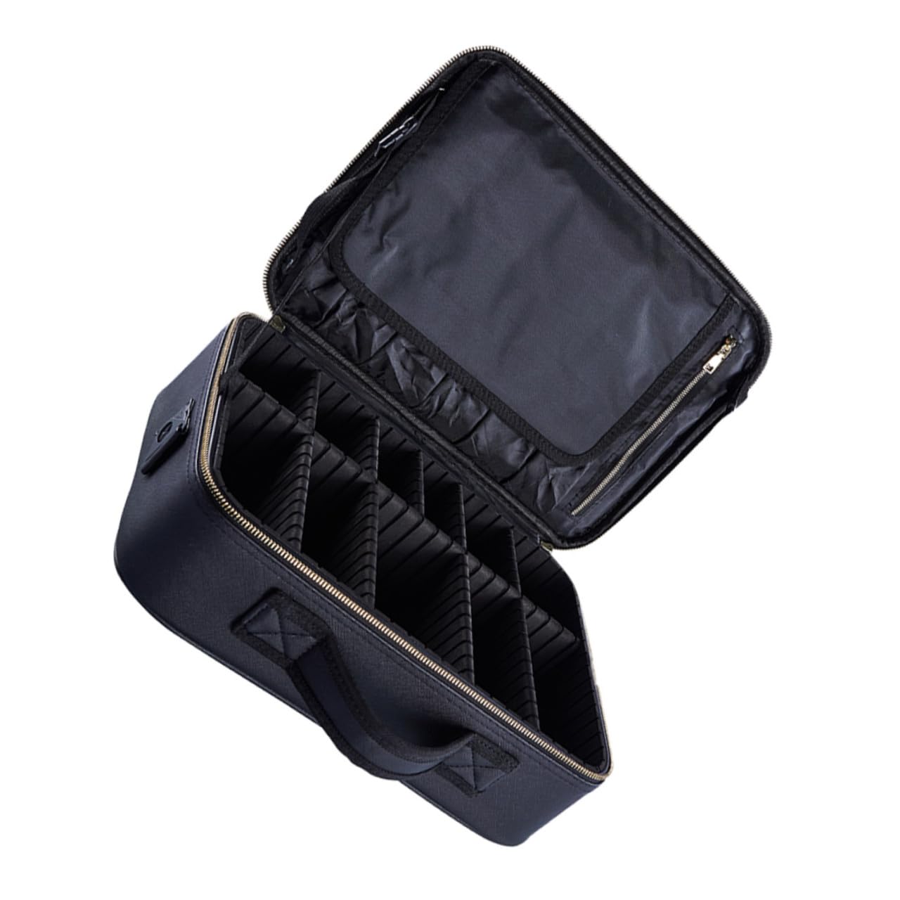 VICASKY Borsa per Trucco Piccola Oxford Resistente Custodia Cosmetici Scomparti Borsa da Viaggio Portatile per Donna Agganciabile a Trolley per Lavoro e Hotel 34X24X11 CM