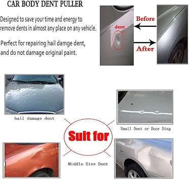 LadyRosian Paintless Dent Repair Kits Dent Puller Bridge Dent Removal Tools for Auto Car Body Motorcycle Refrigerator Washing Machine Minor Dent Repair