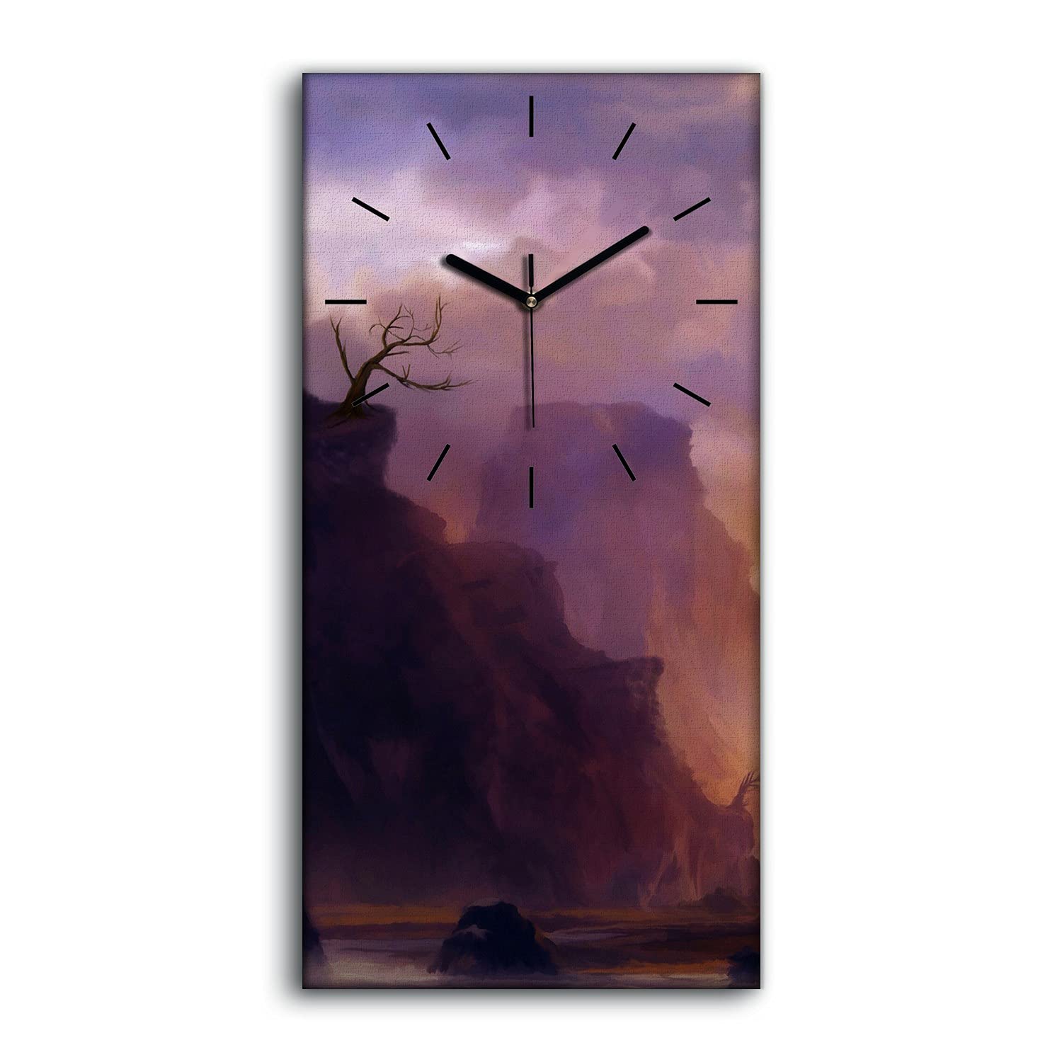 Horloge sur toile silencieuse ne pas tic tac tableau moderne abstrait 30x60cm