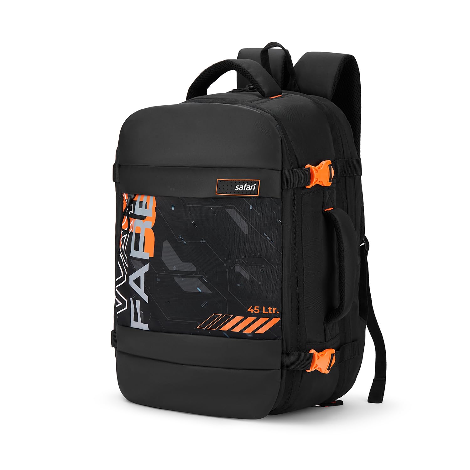 safari Weekender 2 45L Large size Travel Laptop Backpack Bag for Man and Women with suitcase compartment, Ideal for Office Use/Work Trips, Large School/College Bags for boys & girls, Color-Black-picture-37