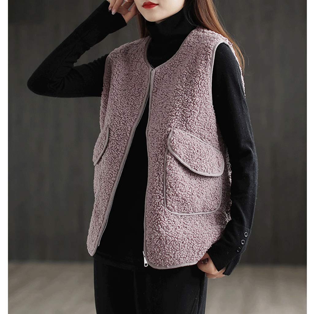 AYNKH Gilet En Laine Sans Manches Pour Femmes, Gilet Boutonné