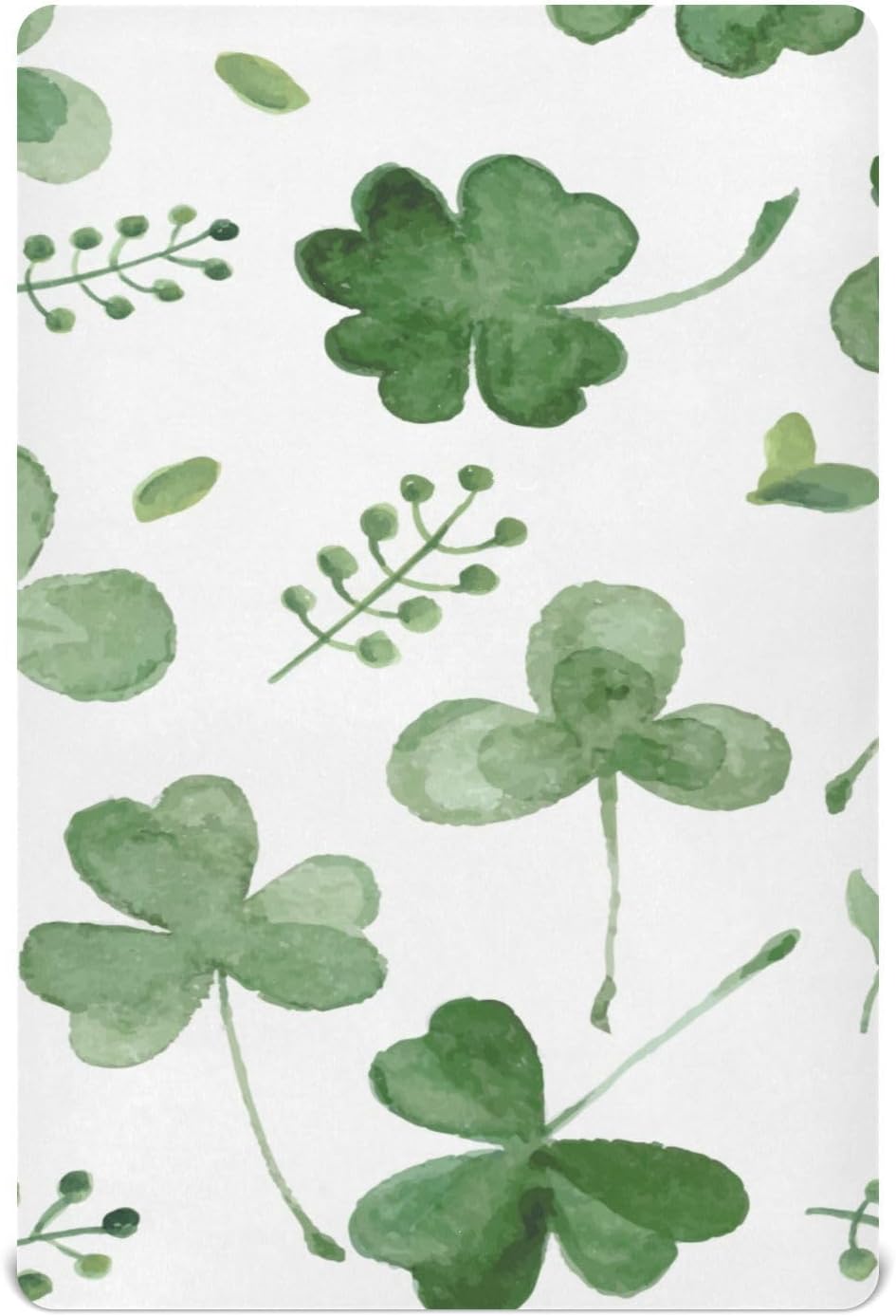 xigua St. Patrick's Day Clover Crib Sheet for Boys Girls, Breathable Soft Baby Fitted Crib Sheet for Standard Crib and Toddler Mattresses, 28 x 52 Inch