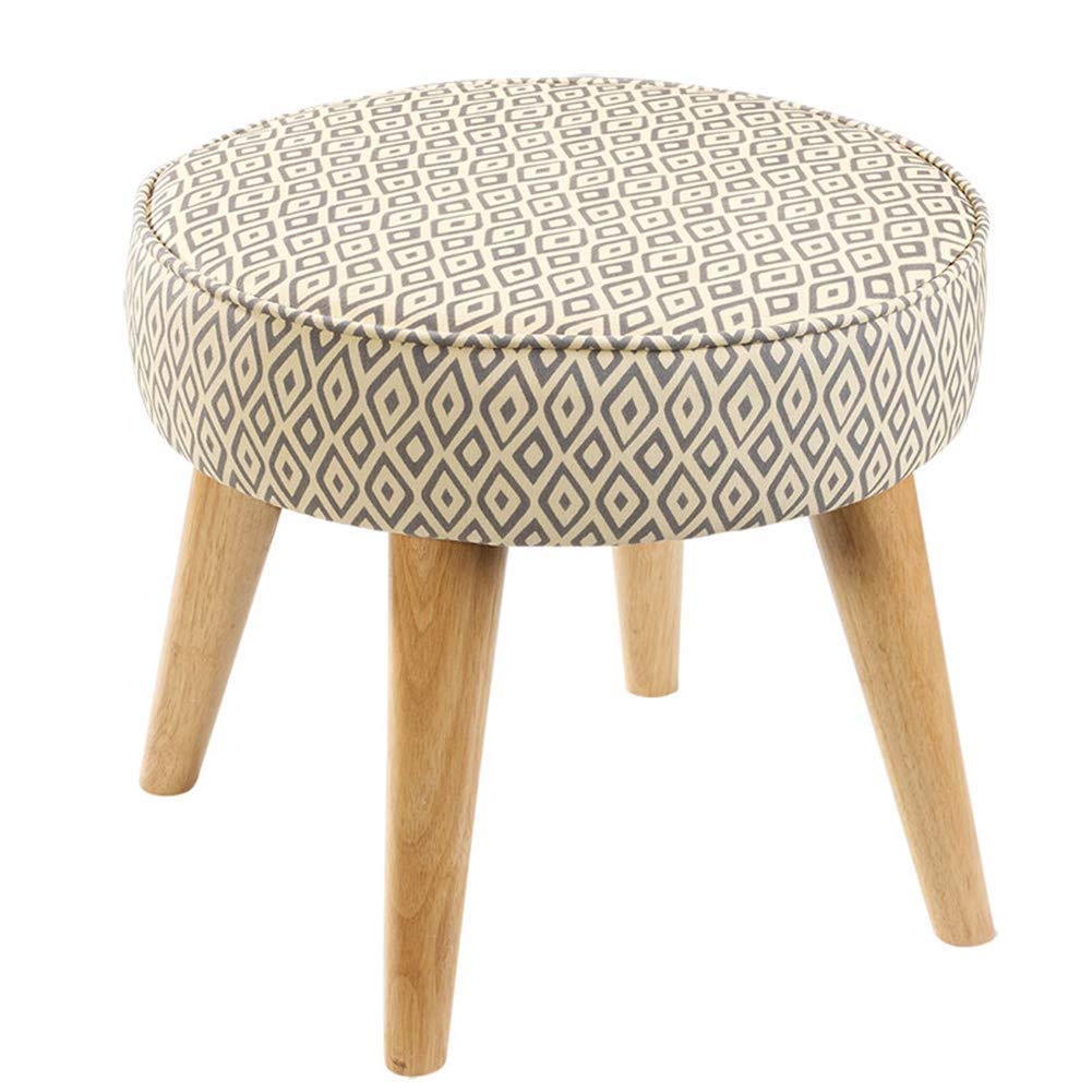 Repose-pieds tabouret de travail en bois de ménage et assise tissu