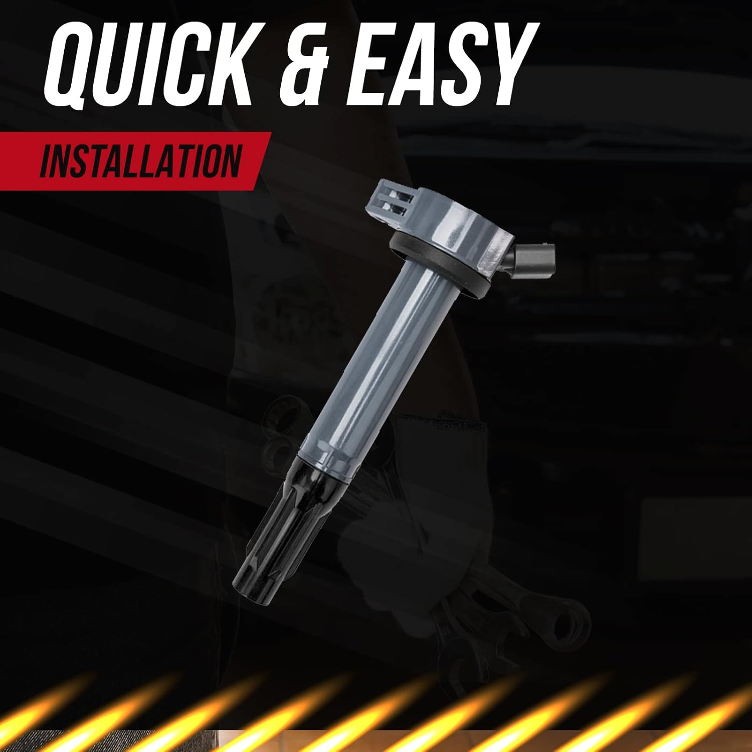 Ignition Coil Pack & NGK G-Power Platinum Spark Plug Compatible With Toyota Highlander RAV4 Venza Sienna 2.5 2.7 L4 2009 2010 2011 2012 2013 2014 2015 2017 2018 2019 UF487 Set of 4