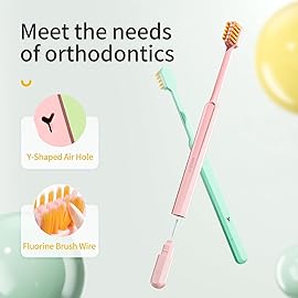 Y-Kelin 2IN1 Orthodontic Braces Toothbrush with interdental Brush